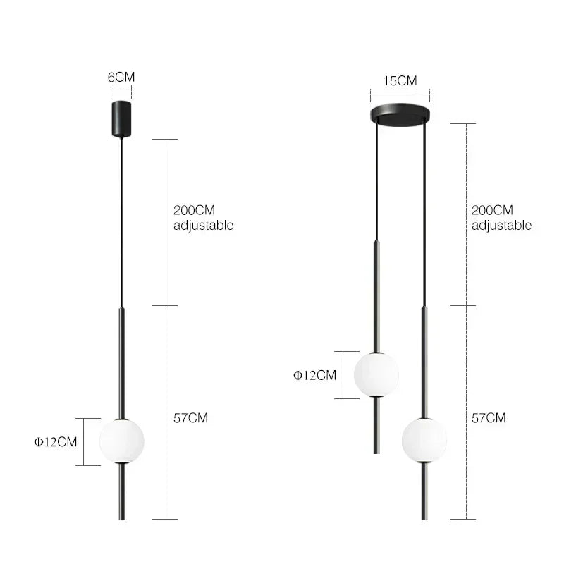 Luumica Szklana Lampa Wisząca Nordic